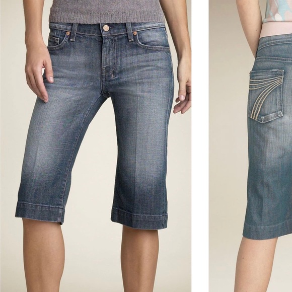 7 For All Mankind Jeans Dojo Bermuda Shorts - Picture 2 of 12